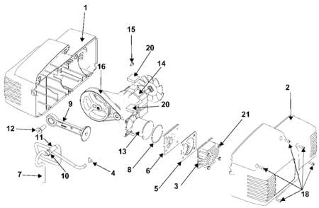 PUMP Diagram and Parts List for IR102D Type 3 DeVilbiss Compressor