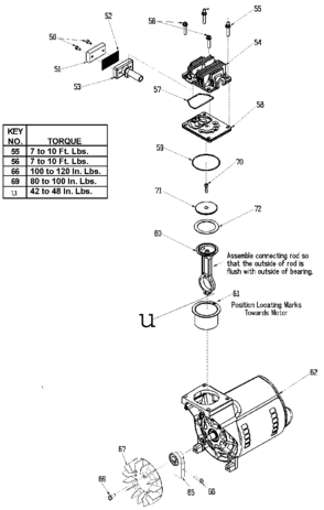 PUMP Diagram and Parts List for FIC100E3D Type 1 DeVilbiss Compressor