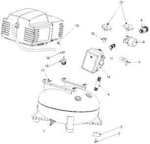Part Location Diagram of 5140120-58 DeVilbiss BRUSH KIT