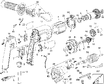 Exploded Diagram A Diagram and Parts List for 22258 Type 1 DeVilbiss Drill