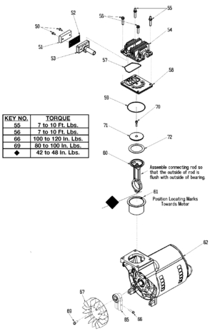 PUMP Diagram and Parts List for PAFC430 Type 1 DeVilbiss Compressor
