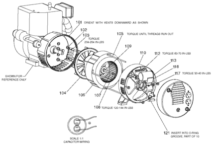 MOTOR Diagram and Parts List for 919-67007 Type 0 DeVilbiss Generator
