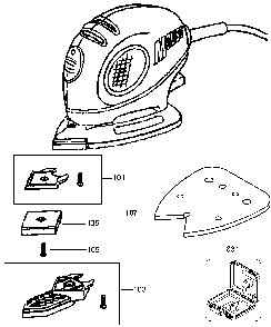 Exploded Diagram A Diagram and Parts List for 25600 Type 2 DeVilbiss Sander Polisher