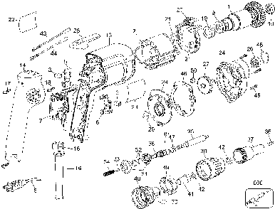 Exploded Diagram A Diagram and Parts List for G4063 Type 4 DeVilbiss Screwdriver