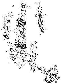 Exploded Diagram A Diagram and Parts List for LM7580V2C Type 2 DeVilbiss Compressor