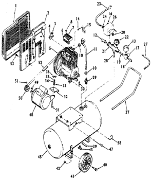 Default Diagram and Parts List for IR5E20AD Type 0 DeVilbiss Compressor
