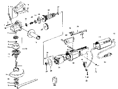 Exploded Diagram A Diagram and Parts List for L1106VE Type 1 DeVilbiss Angle Grinder