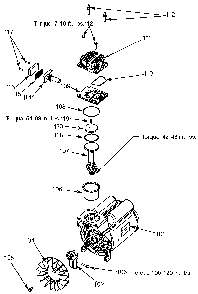 Exploded Diagram B Diagram and Parts List for RAF5030 Type 1 DeVilbiss Compressor