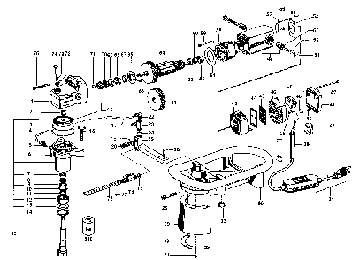 Exploded Diagram A Diagram and Parts List for LWW2106VR Type 1 DeVilbiss Mill