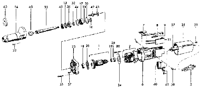 Exploded Diagram A Diagram and Parts List for H1105VE Type 1 DeVilbiss Die Grinder