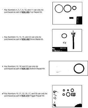 REPAIR KITS Diagram and Parts List for NCS2 Type 0 DeVilbiss Nailer