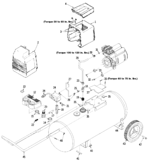 Default Diagram and Parts List for F5030 Type 0 DeVilbiss Compressor