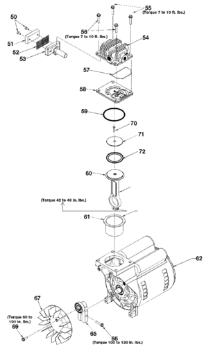 PUMP Diagram and Parts List for EXFC5520 Type 0 DeVilbiss Compressor