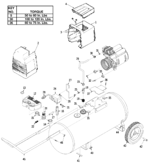 Default Diagram and Parts List for RAF3530 Type 1 DeVilbiss Compressor