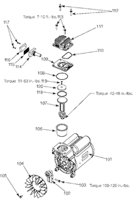 Page B Diagram and Parts List for ACBF630 Type 1 DeVilbiss Compressor