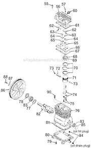 Page B Diagram and Parts List for ACBL660V Type 1 DeVilbiss Compressor