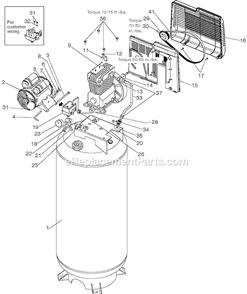 Page B Diagram and Parts List for ACBL760V Type 0 DeVilbiss Compressor