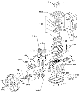 Page A Diagram and Parts List for ACBLK6580V2 Type 0 DeVilbiss Compressor