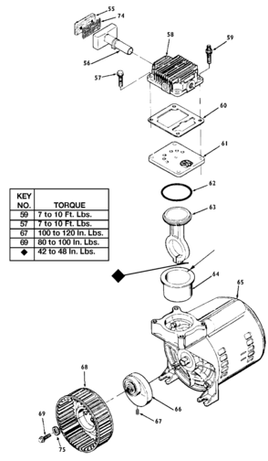 PUMP Diagram and Parts List for F320 Type 0 DeVilbiss Compressor