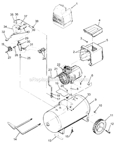 Page A Diagram and Parts List for AF320 Type 0 DeVilbiss Compressor