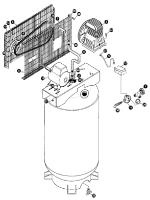 Default Diagram and Parts List for PALJ660V2 Type 0 DeVilbiss Compressor