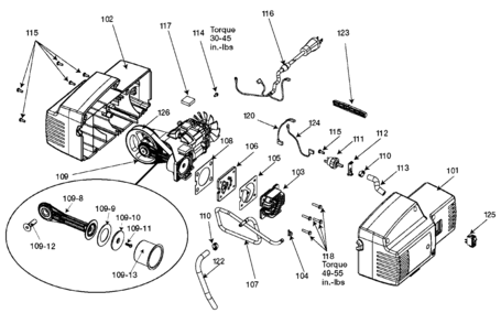 PUMP Diagram and Parts List for 4YD76 Type 0 DeVilbiss Compressor