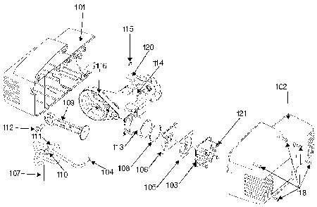 Exploded Diagram B Diagram and Parts List for DFAC153 Type 4 DeVilbiss Compressor