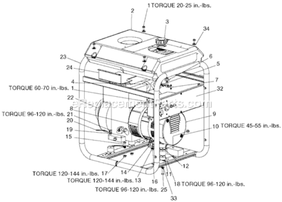 Part Location Diagram of Z-D26086 Porter Cable Assembly Frame Gen SS PC