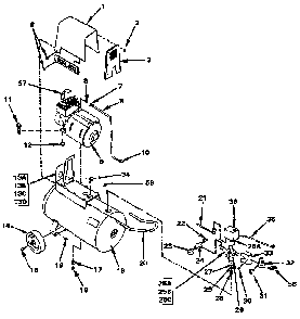 Exploded Diagram A Diagram and Parts List for RAC350E20AD Type 0 DeVilbiss Compressor