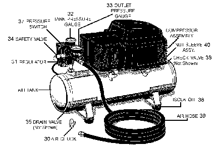 Exploded Diagram B Diagram and Parts List for DFA153 Type 1 DeVilbiss Compressor