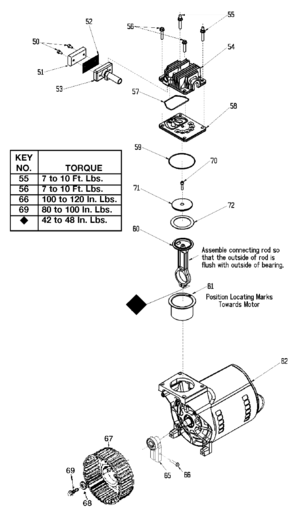 PUMP Diagram and Parts List for F420 Type 1 DeVilbiss Compressor