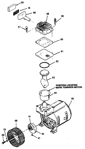 PUMP Diagram and Parts List for F2520 Type 1 DeVilbiss Compressor
