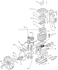 Page A Diagram and Parts List for DACE-7161 Type 1 DeVilbiss Compressor