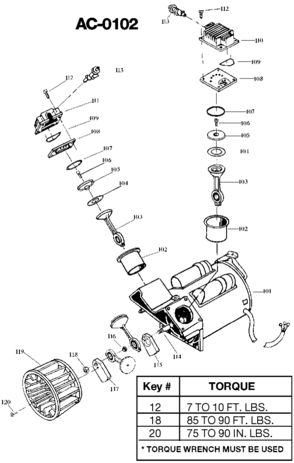 PUMP Diagram and Parts List for FTV560V Type 2 DeVilbiss Compressor