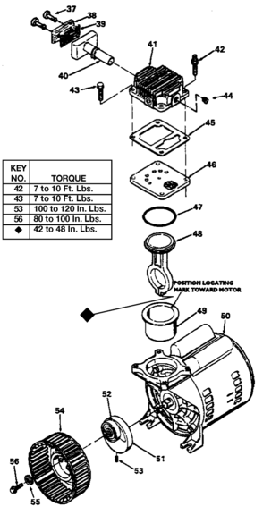 PUMP Diagram and Parts List for IR250E20AD Type 0 DeVilbiss Compressor