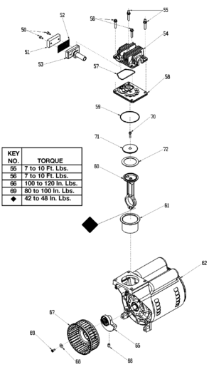 PUMP Diagram and Parts List for IRF312 Type 4 DeVilbiss Compressor