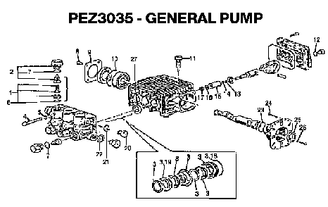 Exploded Diagram B Diagram and Parts List for WGC3035 0-Pump, General DeVilbiss Pressure Washer