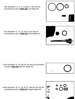 REPAIR KITS Diagram and Parts List for SHBN4 Type 0 DeVilbiss Nailer