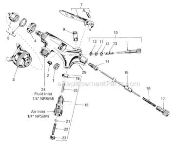 Part Location Diagram of JGA-156-K10 DeVilbiss Spring Clip