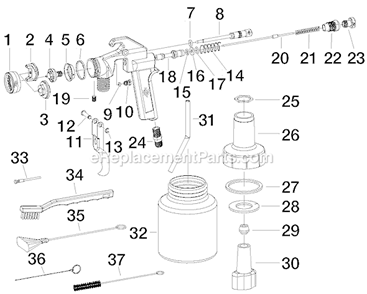 Part Location Diagram of D26464 DeVilbiss Assembly Valve Stem
