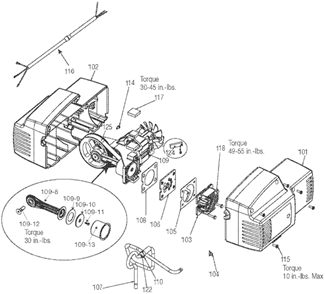 Part Location Diagram of D21919 DeVilbiss Assembly Cord Motor UMC