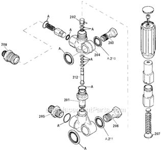 Page A Diagram and Parts List for EXHP3540 Type 0 DeVilbiss Pressure Washer