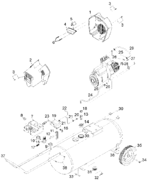 Default Diagram and Parts List for GFTVC6030 Type 0 DeVilbiss Compressor