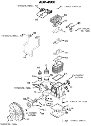 PUMP Diagram and Parts List for LK580H2 Type 1 DeVilbiss Compressor