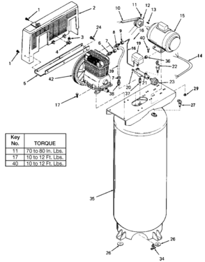 Default Diagram and Parts List for IR6E60VAD Type 0 DeVilbiss Compressor