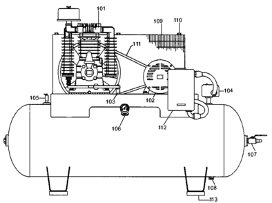 Default Diagram and Parts List for LN1080H23M Type 0 DeVilbiss Compressor
