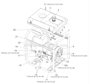 Page A Diagram and Parts List for GB5000 Type 0 DeVilbiss Generator