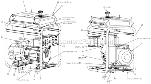 Page A Diagram and Parts List for GBVE7500-WK Type 1 DeVilbiss Generator