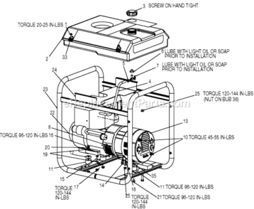 Page A Diagram and Parts List for GT5251 Type 0 DeVilbiss Generator