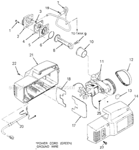 Page A Diagram and Parts List for HFAC153 Type 2 DeVilbiss Compressor
